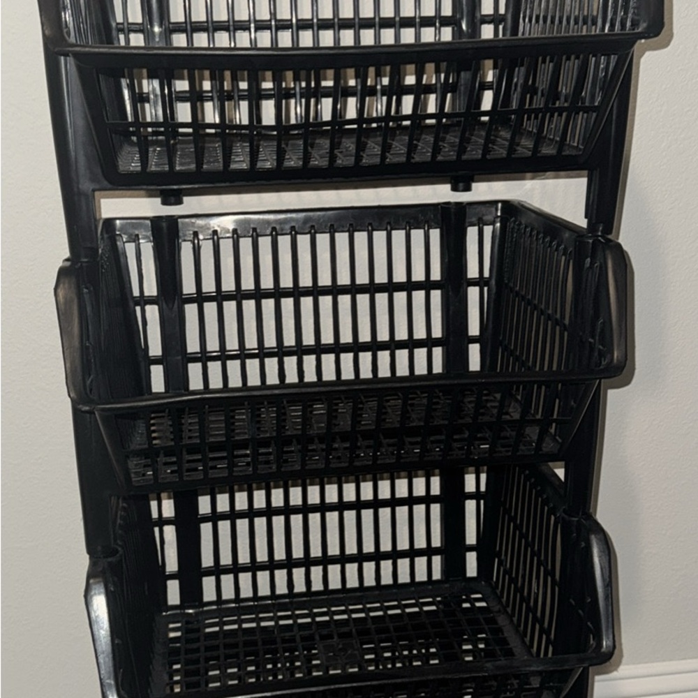 Black Stackable Storage Baskets